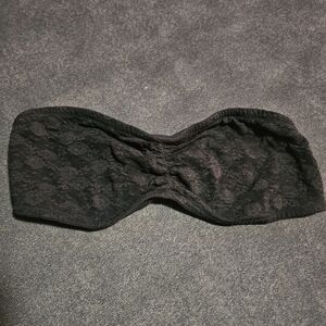 PINK Victoria's Secret Black Floral Lace Bandeau